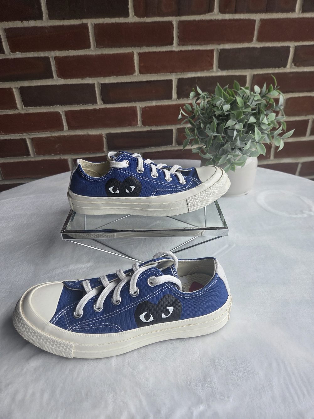 Converse x CDG PLAY Chuck 70 Low Blue Sneakers M3/W5